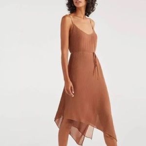 7 For All Mankind Pleated Chiffon Tie dress in Penny